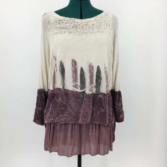 Made in Italy Sweaters Made In Italy Layered Look High Loe Sweater